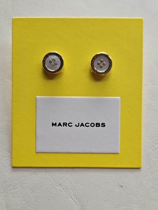 Marc Jacobs Jewelry - Marc Jacobs Gold-Tone Mother Of Pearl Button Stud Earrings